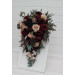 Moody Cascading Wedding Bouquet in Purple, Burgundy & Beige