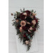 Moody Cascading Wedding Bouquet in Purple, Burgundy & Beige