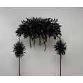 Gothic Flower Arch in Deep Purple, Black & Dark Green – Dramatic Faux Wedding Arbor Arrangement
