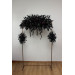 Gothic Flower Arch in Deep Purple, Black & Dark Green – Dramatic Faux Wedding Arbor Arrangement