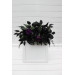 Gothic Flower Arch in Deep Purple, Black & Dark Green – Dramatic Faux Wedding Arbor Arrangement