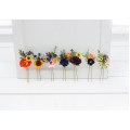 Colorful Sunflower Hair Pins for Bridal and Bridesmaid Hairstyles