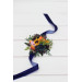 Colorful Sunflower Wrist Corsage in Navy Blue, Orange, Purple & Pink