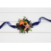 Colorful Sunflower Wrist Corsage in Navy Blue, Orange, Purple & Pink