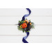 Colorful Sunflower Wrist Corsage in Navy Blue, Orange, Purple & Pink