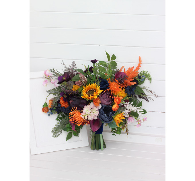 Bright Sunflower and Calla Lily Bridal Bouquet for Colorful Weddings