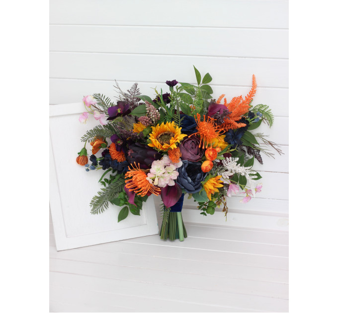 Bright Sunflower and Calla Lily Bridal Bouquet for Colorful Weddings
