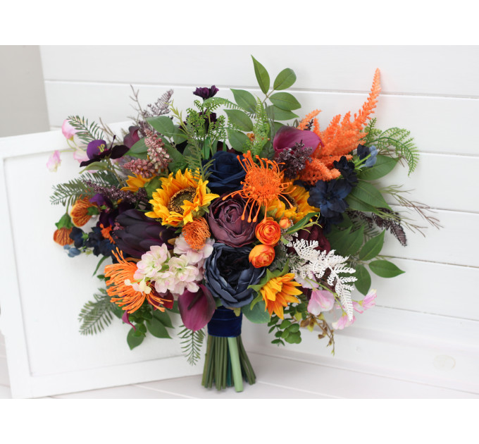 Bright Sunflower and Calla Lily Bridal Bouquet for Colorful Weddings