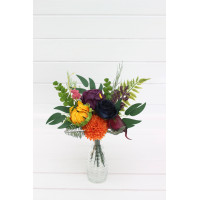 Colorful Sunflower Mini Bouquet for Vase in Orange, Blue, Purple, Pink & Green 5392-2