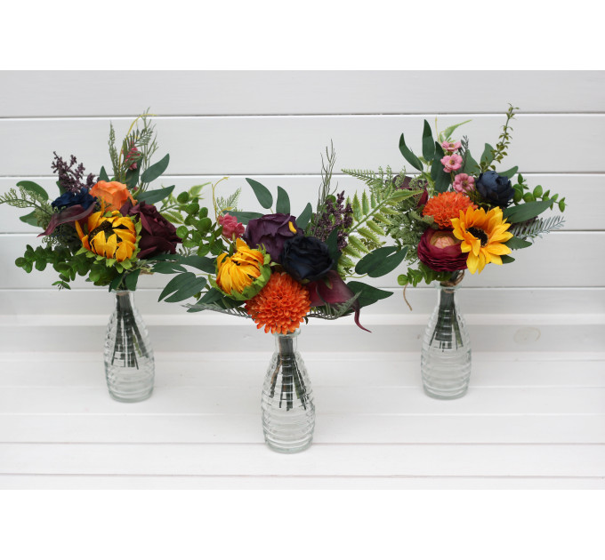 Bright Sunflower Mini Bouquet for Wedding Table and Vase Decor
