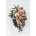 Romantic Cascading Wedding Bouquets in Blush Pink, Peach, White & Sage Green