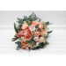 Romantic Cascading Wedding Bouquets in Blush Pink, Peach, White & Sage Green