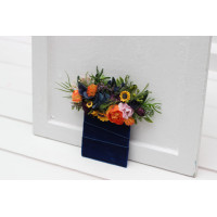 Orange, Blue, Purple, Pink & Green Wedding Pocket Boutonniere 5392-2