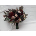 Moody Cascading Wedding Bouquet in Purple, Burgundy & Beige