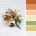 Peach, Yellow, White & Dusty Olive Asymmetrical Bridal Bouquet