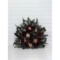 Wedding Aisle Arrangement in Burgundy, Purple & Beige