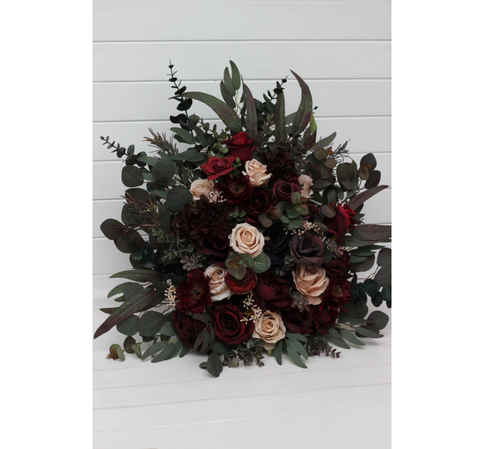 Wedding Aisle Arrangement in Burgundy, Purple & Beige