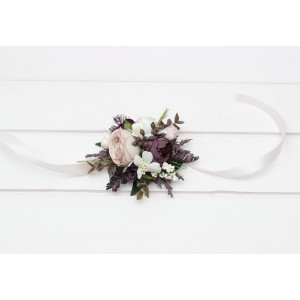Purple, Blush Pink, Beige & Ivory Wrist Corsage 5474