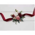Burgundy, Dusty Rose & Blush Pink Wrist Corsage for Weddings