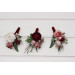 Wedding Boutonnieres in Burgundy, Dusty Rose & Blush Pink Tones