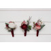 Wedding Boutonnieres in Burgundy, Dusty Rose & Blush Pink Tones