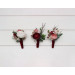 Wedding Boutonnieres in Burgundy, Dusty Rose & Blush Pink Tones