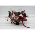 Wedding Centerpiece in Burgundy, Dusty Rose & Blush Pink