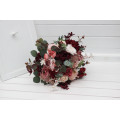 Coordinated Wedding Bouquets in Burgundy, Dusty Rose & Blush Pink