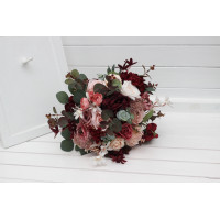 Burgundy Dusty Rose Blush Pink Round Bridal & Bridesmaid Bouquets 5491