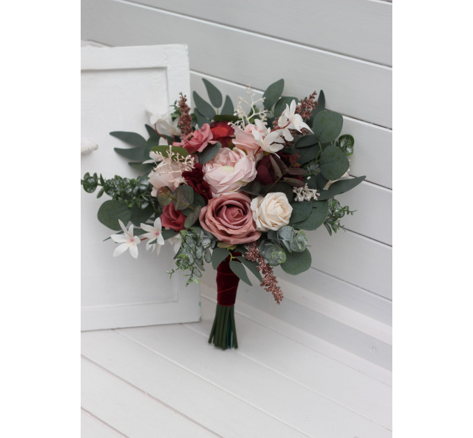 Wedding Bouquets in Burgundy, Dusty Rose & Blush Pink