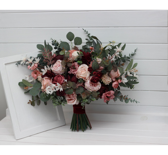Wedding Bouquets in Burgundy, Dusty Rose & Blush Pink