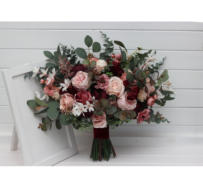 Wedding Bouquets in Burgundy, Dusty Rose & Blush Pink