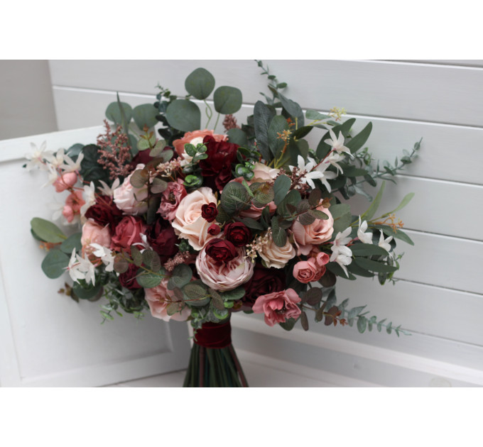 Wedding Bouquets in Burgundy, Dusty Rose & Blush Pink