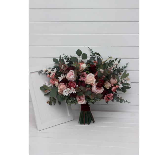 Wedding Bouquets in Burgundy, Dusty Rose & Blush Pink