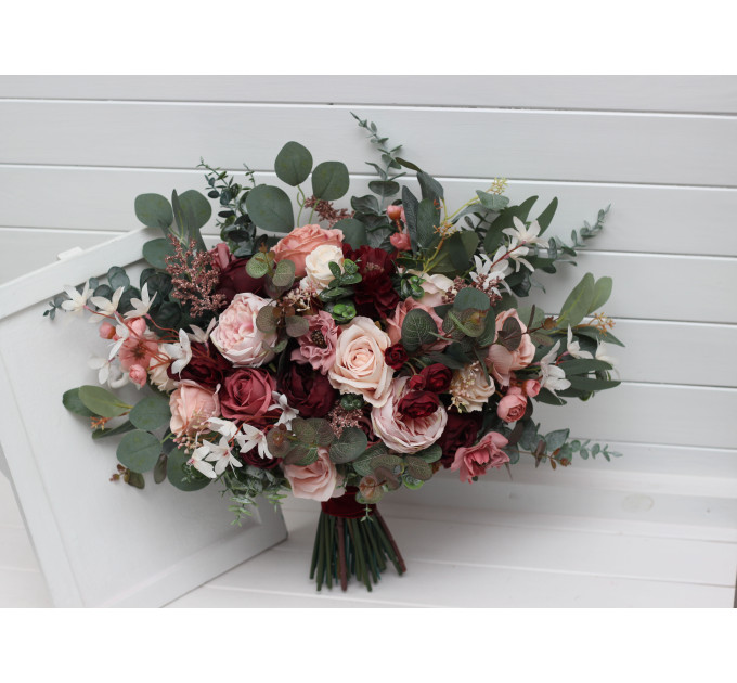 Wedding Bouquets in Burgundy, Dusty Rose & Blush Pink