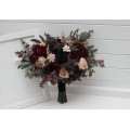 Elegant Bridal Bouquet in Purple, Burgundy & Beige