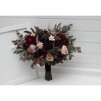 Purple, Burgundy & Beige Moody Bridal Bouquet 5016
