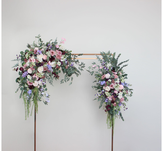 Wildflower Wedding Arch Flowers in Dusty Rose, Purple, Lilac, Ivory & Blush Pink