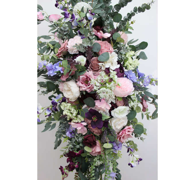 Wildflower Wedding Arch Flowers in Dusty Rose, Purple, Lilac, Ivory & Blush Pink