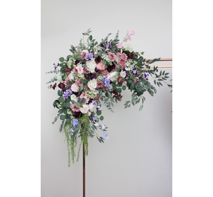 Wildflower Wedding Arch Flowers in Dusty Rose, Purple, Lilac, Ivory & Blush Pink