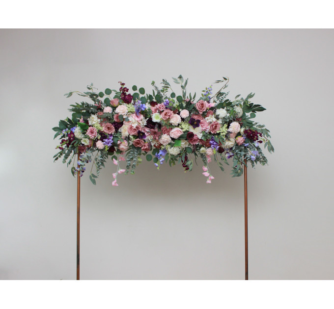 Wildflower Wedding Arbor Decor in Dusty Rose, Purple, Lilac, Ivory & Blush Pink