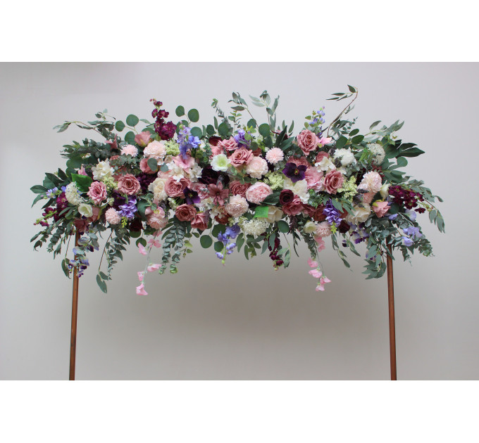 Wildflower Wedding Arbor Decor in Dusty Rose, Purple, Lilac, Ivory & Blush Pink