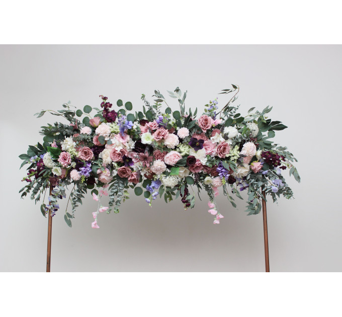 Wildflower Wedding Arbor Decor in Dusty Rose, Purple, Lilac, Ivory & Blush Pink