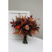 Wedding Bouquets in Plum, Purple, Orange, Rust & Beige | Cascading Faux Bridal & Bridesmaid Bouquets