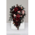 Burgundy, and Pink Wedding Bouquets – Cascading Faux Bridal Designs