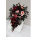 Burgundy, and Pink Wedding Bouquets – Cascading Faux Bridal Designs
