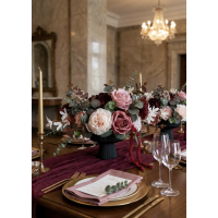 Burgundy Dusty Rose Blush Pink Table Centerpiece 5491