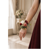 Burgundy Dusty Rose Blush Pink Wrist Corsage 5491