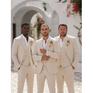 Peach, Yellow, White & Dusty Olive Wedding Boutonnieres 5490