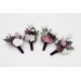 Wedding Boutonnieres in Purple, Lilac & White Floral Tones